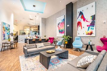 A living room with couches and a coffee table